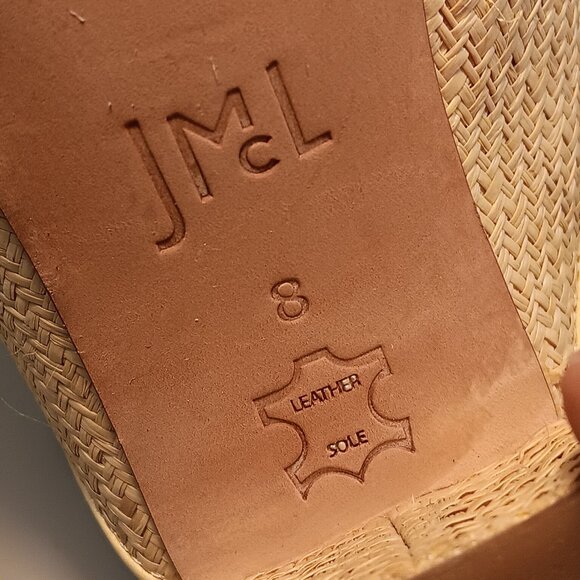 J. McLaughlin women's 'Tribeca' Raffia Heeled Slide Sandal sz 8 M - Picture 11 of 12